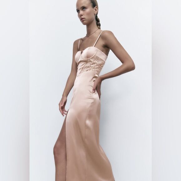 Zara Corset Combination Dress New - Picture 9 of 12